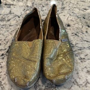 Toms Shimmering Gold Slip-On Shoes